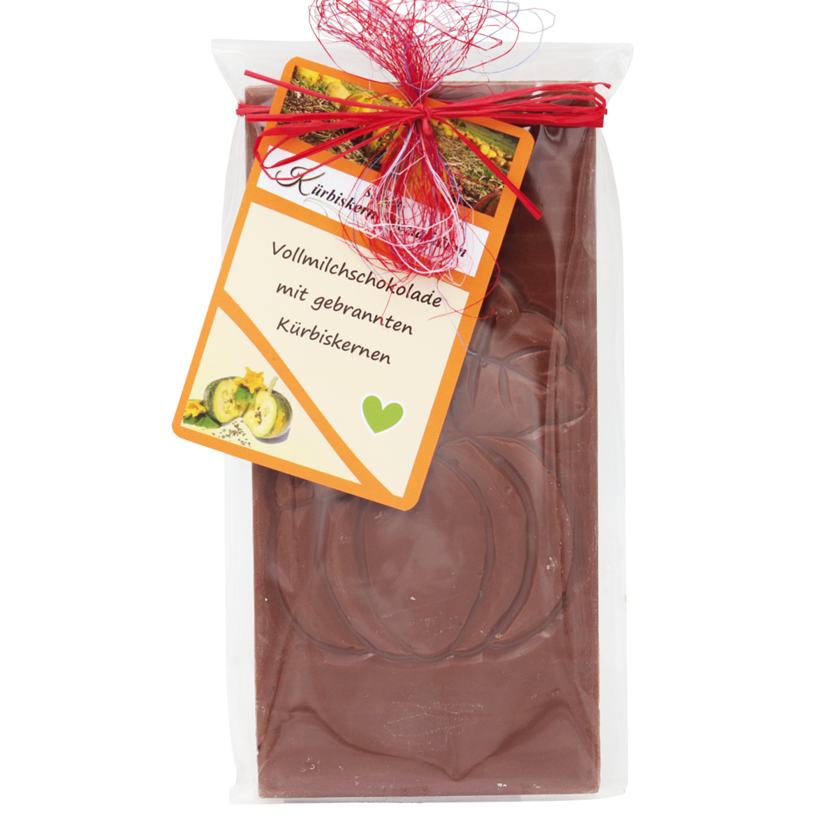 Vollmilch-Schokolade mit gebrannten Kürbiskernen