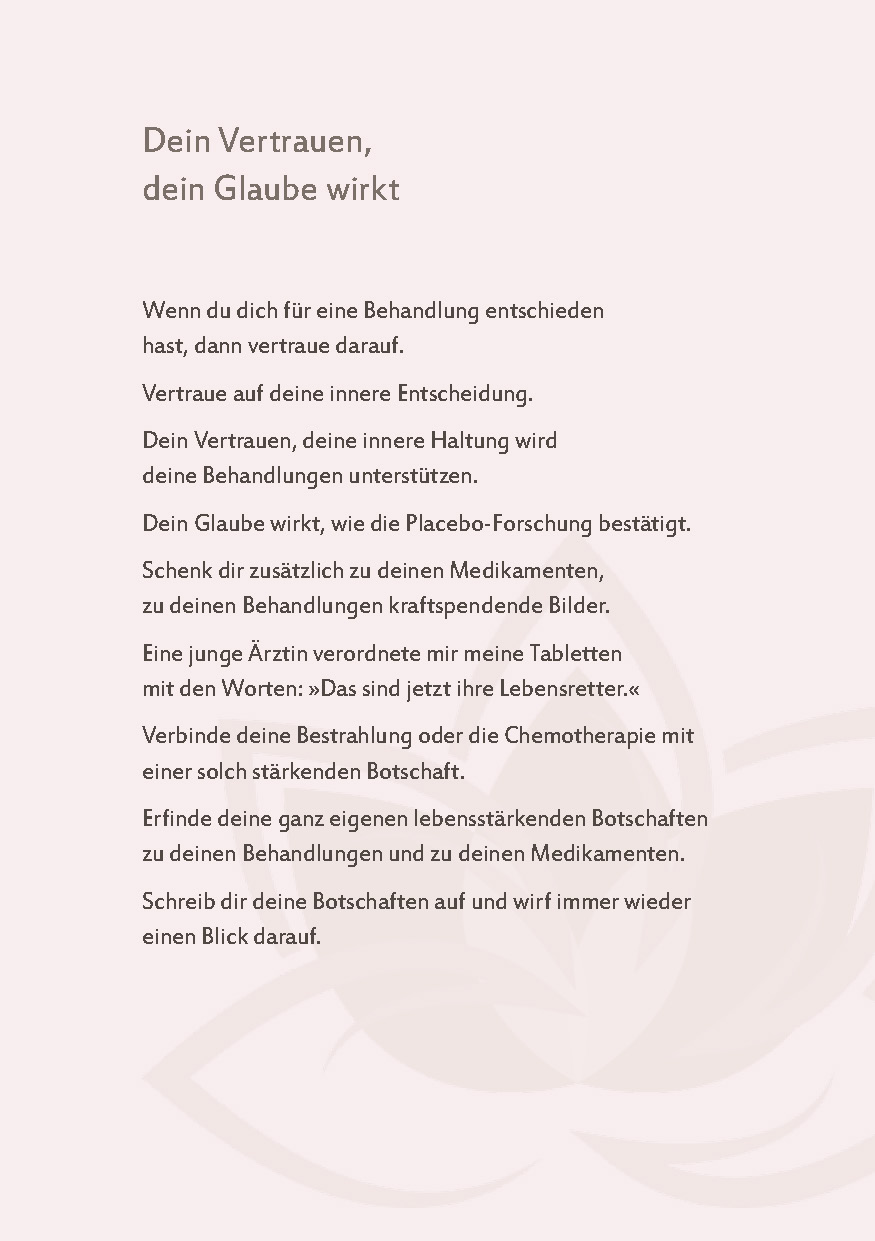  Das Leben und die Liebe stärken – Impulse für Menschen mit oder nach einer Krebserkrankung