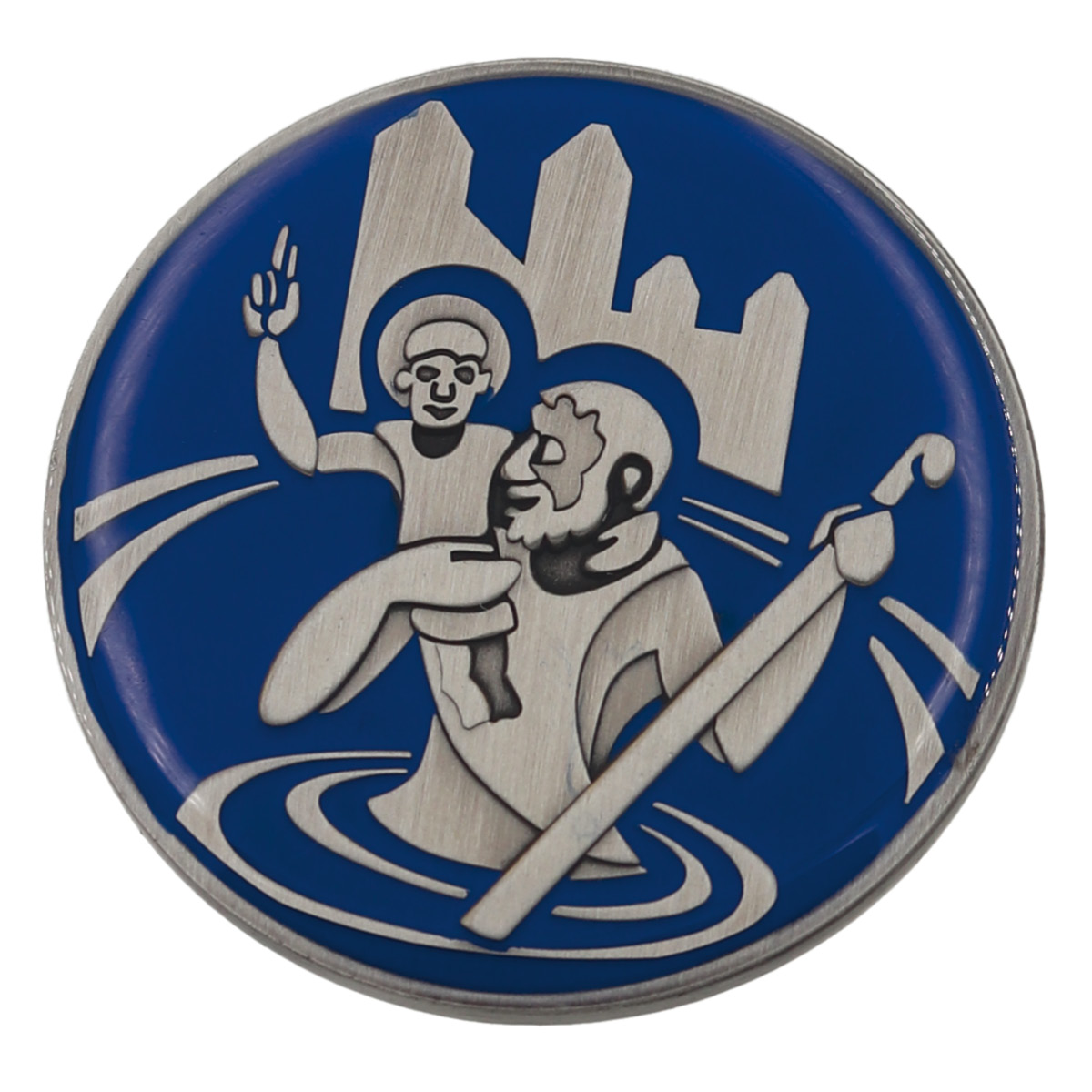 Plakette Christophorus blau