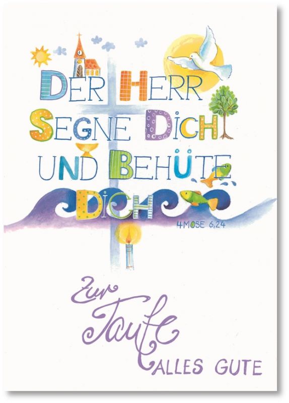 Karte zur Taufe "Sei behütet"